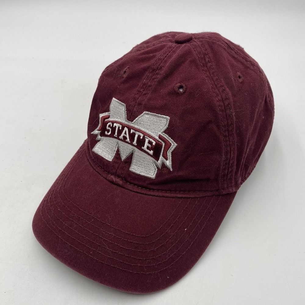 Mississippi State Bulldogs Hat Red Cotton Clean Up Adjustable Legacy Strapback